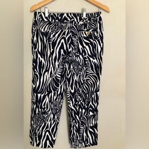 NWOT Lilly Pulitzer Palm Beach Fit Black and White Floral Ankle Pants Size 2